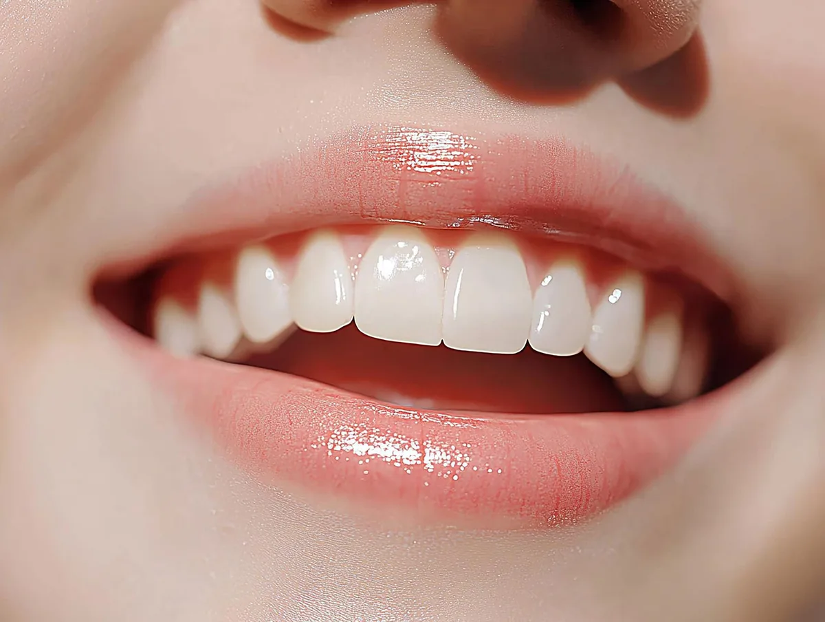 환하게 웃는 미소를 보여주는 클로즈업